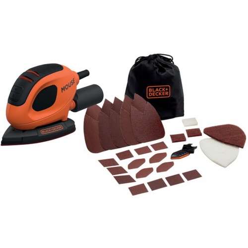 Black & Decker BEW230BC-QS Mouse Dreieckschleifer (55W) + 15 Zubehörteile und Tasche Black & Decker BEW230BC-QS Mouse Dreieckschleifer (55W) + 15 Zubehörteile und Tasche