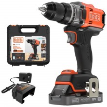 Black & Decker BLD682D1XK-QW Akku bürstenloser Schraubendreher (50Nm/18V/1x2,0Ah), Koffer