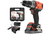Black & Decker BLD683D1XK-QW Bürstenlose Schlagbohrmaschine (50Nm/18V/1x2,0Ah), Koffer