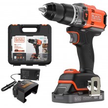 Black & Decker BLD683D1XK-QW Bürstenlose Schlagbohrmaschine (50Nm/18V/1x2,0Ah), Koffer