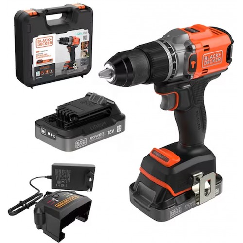Black & Decker BLD683D2XK-QW Bürstenlose Schlagbohrmaschine (50Nm/18V/2x2,0Ah), Koffer Black & Decker BLD683D2XK-QW Bürstenlose Schlagbohrmaschine (50Nm/18V/2x2,0Ah), Koffer
