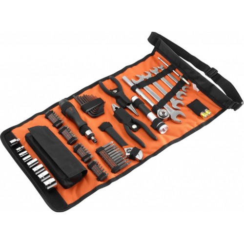 Black & Decker A7144-XJ Handliche Rolltasche mit Autowerkzeug-Zubehör 71-teilig