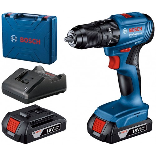 BOSCH GSB 185-LI PROFESSIONAL Akku-Schlagbohrschrauber, 2x 2,0 Ah, L-BOXX 06019K3100