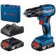 BOSCH GSB 185-LI PROFESSIONAL Akku-Schlagbohrschrauber, 2x 2,0 Ah, L-BOXX 06019K3100