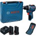 BOSCH GSR12V-31 PROFESSIONAL Akku-Bohrschrauber, 2x 12V/2,0Ah, Koffer 06019S6003