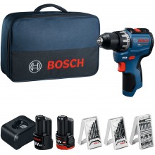 BOSCH GSR12V-31 PROFESSIONAL Akku-Bohrschrauber, 12V/2,0Ah+3,0Ah, Tasche 06019S6005