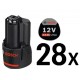 BOSCH 28x GBA 12V 3.0Ah PROFESSIONAL Akku 0602496012
