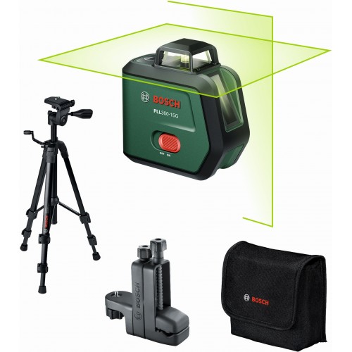BOSCH PLL360-15G UNI Kreuzlinien-Laser 360° + Stativ + Halterung 0603663K02