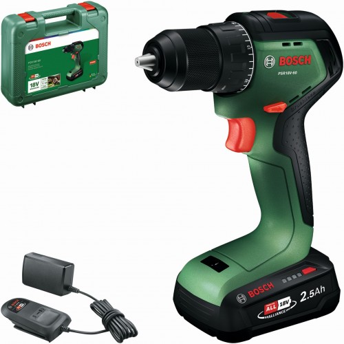 BOSCH PSR18V-60 Akku-Bohrschrauber, 1x2,5Ah, Handwerkerkoffer 06039D7201