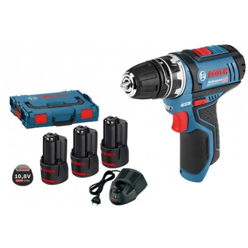 BOSCH GSR 12V-15 Professional Akku Bohrschrauber mit 3 x 2,0 Ah + L-BOXX 102 0615990FA2 BOSCH GSR 12V-15 Professional Akku Bohrschrauber mit 3 x 2,0 Ah + L-BOXX 102 0615990FA2