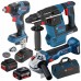 BOSCH Profi Werkzeugset: GBH 18V-26 + GDX 18V-200 C + GWS 18V-10 + Tasche 0615990M9F