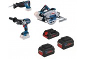 BOSCH satz GSB 18V-110C+GKS 18V-68GC+GSA 18V-28+1x 4Ah+2x 5,5Ah 0615990N38