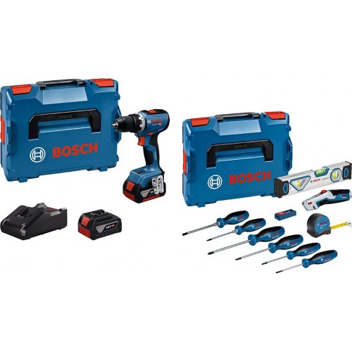 BOSCH GSR 18V-65 PROFESSIONAL Akku-Bohrschrauber, 19-teiliges Werkzeugset 0615A5007K