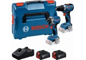 BOSCH PROFESSIONAL 18 V set 2 stück: GSR + GDR + 2× GBA 5.0 Ah + GAL 18V-40 0615A50090