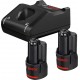 BOSCH Akku Starter-Set: 2 x GBA 12 Volt, 2.0 Ah und GAL 12V-40 1600A019R8