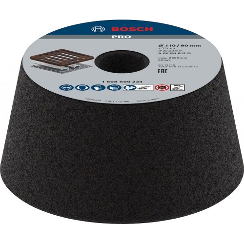 BOSCH PRO Metal Konischer Schleiftopf, 90 x 110 x 55 mm, G60 1608600234