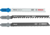 BOSCH Zestaw brzeszczotów do wyrzynarki do drewna i metalu, 3 szt. 2607012076