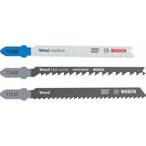 BOSCH Zestaw brzeszczotów do wyrzynarki do drewna i metalu, 3 szt. 2607012076