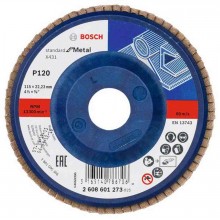 BOSCH Fächerschleifscheibe X431, Standard for Metal, 115 mm, 22,23 mm, 120 2608601273