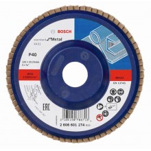BOSCH Fächerschleifscheibe X431, Standard for Metal, 125 mm, 22,23 mm, 40 2608601274