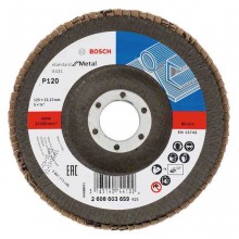 BOSCH Fächerschleifscheibe X431, Standard for Metal, 125 mm, 22,23 mm, 120 2608603659