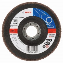 BOSCH Expert for Metal Fächerschleifscheibe X551, 125x22,23mm, 60, gewinkelt 2608606717