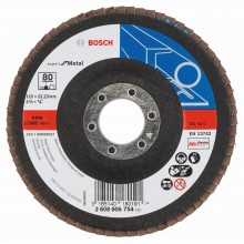 BOSCH Expert for Metal Fächerschleifscheibe X551, 115x22,23mm, 80, gewinkelt 2608606754