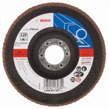 BOSCH Expert for Metal Fächerschleifscheibe X551, 125x22,23mm, 120, gewinkelt 2608607347