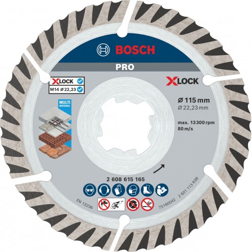 BOSCH PRO Multi Material Diamant-Trennscheiben, 115 x 22,23 mm, X-Lock, 2 ks 2608615285 BOSCH PRO Multi Material Diamant-Trennscheiben, 115 x 22,23 mm, X-Lock, 2 ks 2608615285