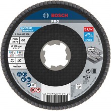 BOSCH Fächerschleifscheibe X571 Best for Metal, gewinkelt, 115 mm, K 60, Fiber 2608619198