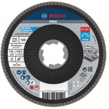 BOSCH PRO X571 Fächerschleifscheibe X-Lock, abgewinkelt, 115 mm, K40 260861920