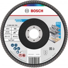 BOSCH X451 Fächerschleifscheibe, 150 × 22,23 mm, G60, T29 2608626154