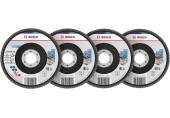BOSCH X451 Fächerschleifscheiben Set, 125x22,23 mm, G40; 60; 80; 120, T29 2608626160