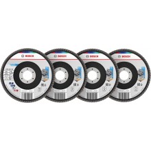 BOSCH X451 Fächerschleifscheiben Set, 125x22,23 mm, G40; 60; 80; 120, T29 2608626160