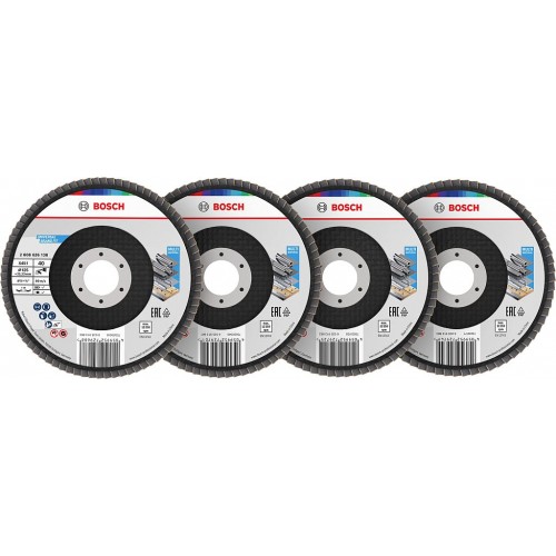 BOSCH X451 Fächerschleifscheiben Set, 125x22,23 mm, G40; 60; 80; 120, T29 2608626160