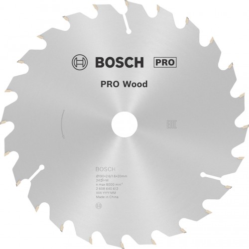 BOSCH PRO Wood Kreissägeblatt, 190 × 2,6 × 20 mm, T24 2608640612