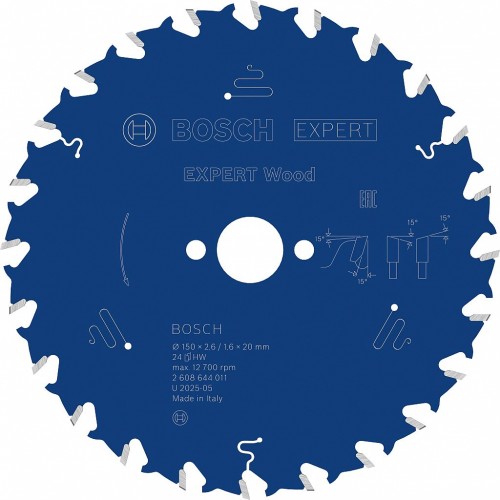 BOSCH EXPERT Wood Kreissägeblatt, 150x2,6/1,6x20 mm, Z24 2608644011