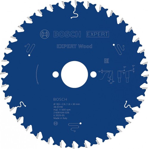 BOSCH Kreissägeblatt Expert for Wood, 165 × 2,6/1,6 × 30 mm, T36 2608644026