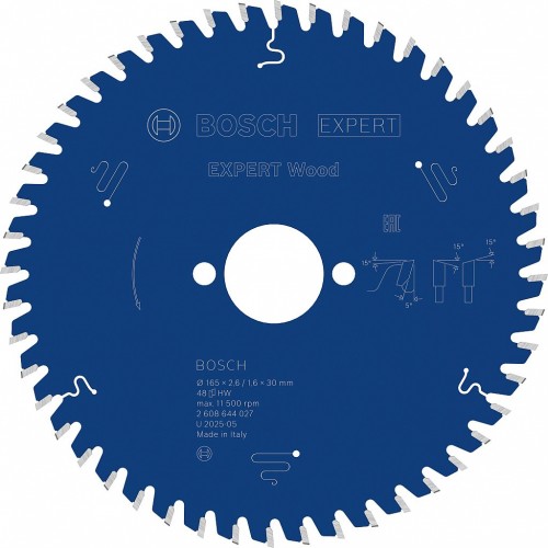 BOSCH Kreissägeblatt Expert for Wood, 165 × 2,6/1,6 × 30 mm, T48 2608644027