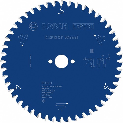 BOSCH Kreissägeblatt Expert for Wood, 180 × 2,6/1,6 × 20 mm, T48 608644031