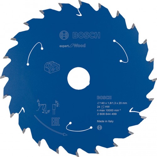 BOSCH Kreissägeblatt für Akku Expert for Wood 140x20x1,8/1,3x24T 2608644499