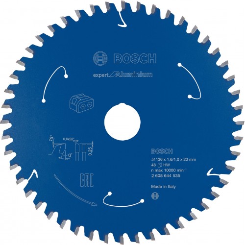 BOSCH Sägeblatt Expert for Aluminium 136×20×1,6/1×48T 2608644535 BOSCH Sägeblatt Expert for Aluminium 136×20×1,6/1×48T 2608644535