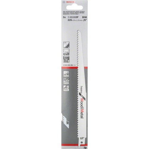 BOSCH S 1111 DF Heavy for Wood and Metal Säbelsägeblatt 5 Stck 2608656261 BOSCH S 1111 DF Heavy for Wood and Metal Säbelsägeblatt 5 Stck 2608656261