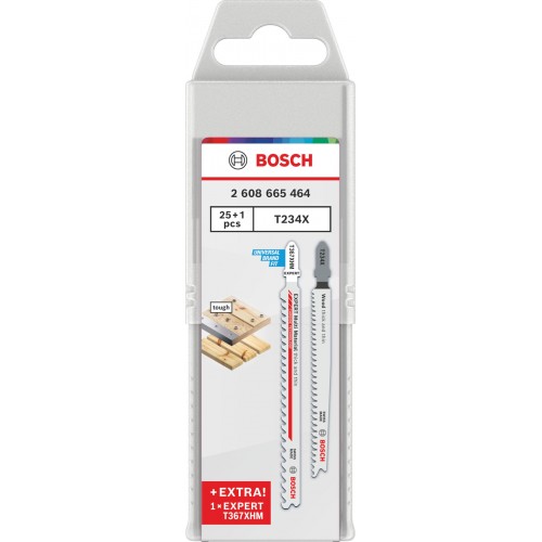 BOSCH T234X und EXPERT T367XHM Stichsägeblätter Set, 26-tlg. 2608665464 BOSCH T234X und EXPERT T367XHM Stichsägeblätter Set, 26-tlg. 2608665464