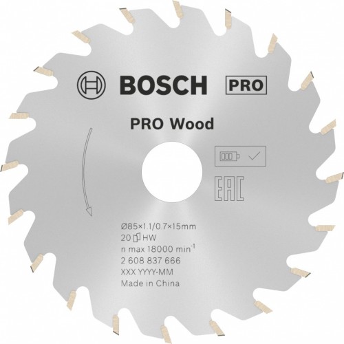 BOSCH PRO Wood cordless Kreissägeblatt, 85 x 1,1 x 15 mm 2608837666
