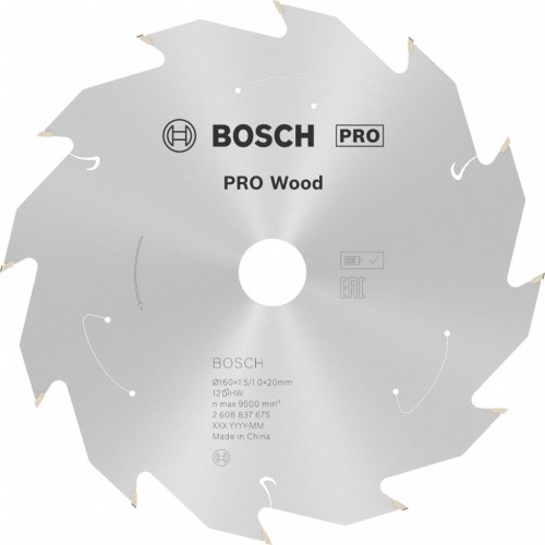 BOSCH PRO Wood cordless Kreissägeblat 160x20/15,875x1,5/1,0x12T 2608837675