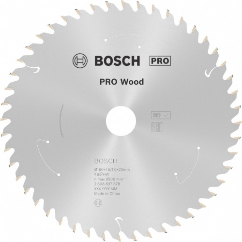 BOSCH PRO Wood cordless Kreissägeblatt 160x20/15,875x1,5/1,0x48T 2608837678