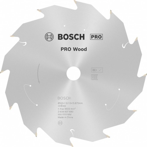 BOSCH PRO Wood cordless Kreissägeblat 165x15,875x1,5/1,0x12T 2608837680