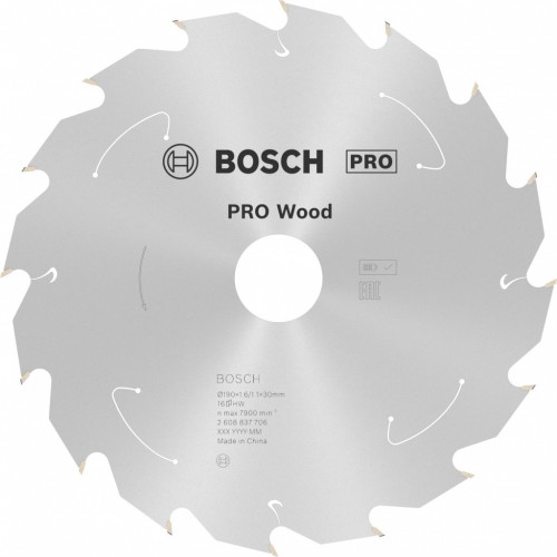 BOSCH PRO Wood cordless Kreissägeblat 190x30/20x1,6/1,1x16T 2608837706