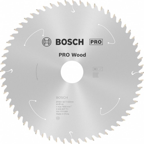 BOSCH PRO Wood cordless Kreissägeblat 190x30/20x1,6/1,1x60T 2608837711